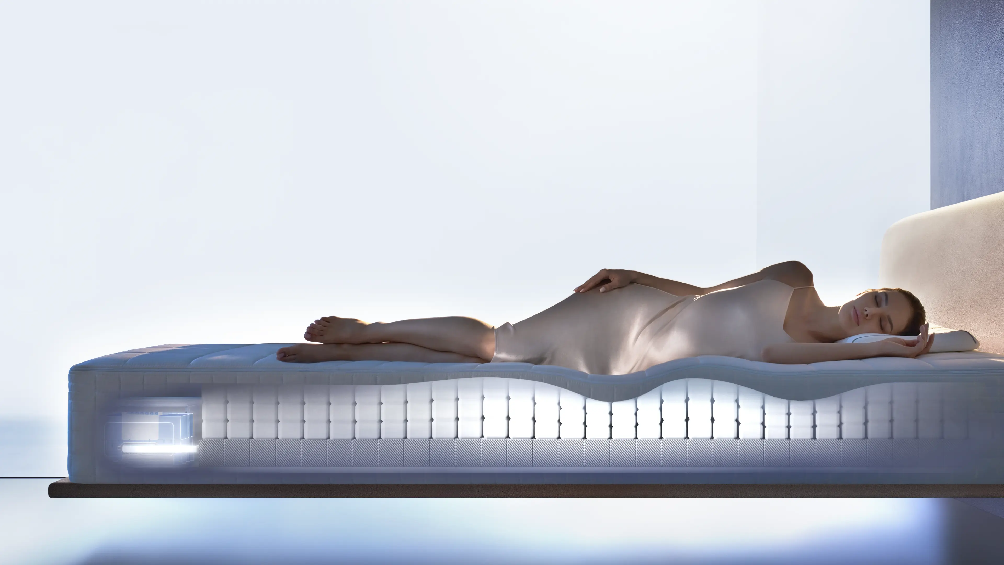 HEKA adaptive AI Mattress supporting a sleeper