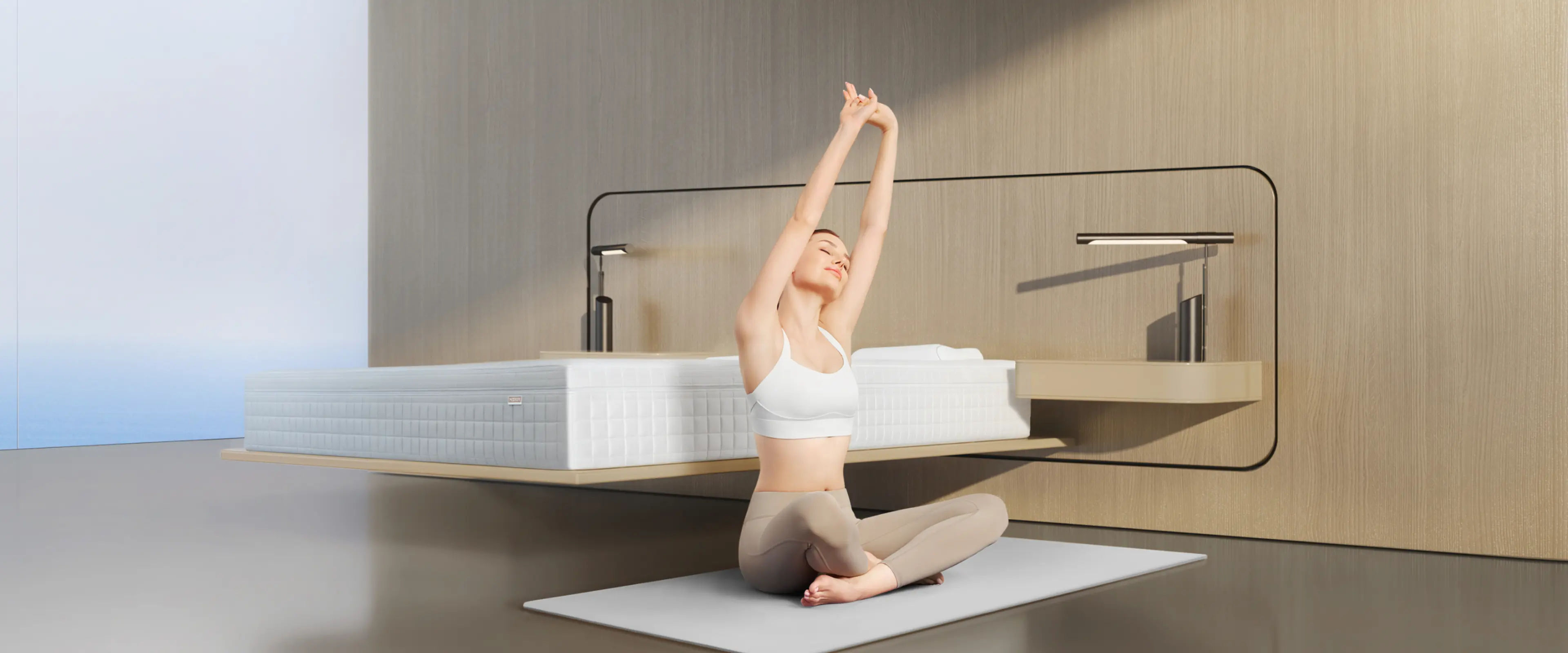 HEKA AI Mattress in a contemporary wellness room